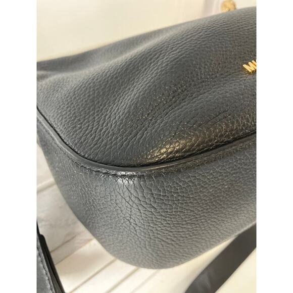 MICHAEL KORS, MEDIUM SIZE BLACK PEBBLED LEATHER CROSSBODY BAG - Picture 9 of 15